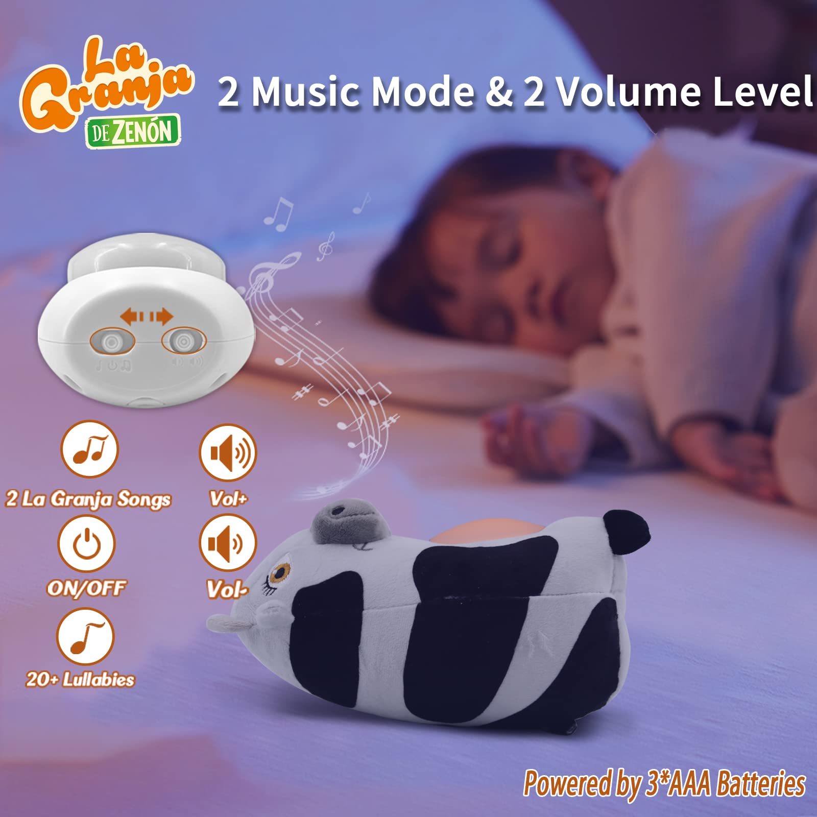 TOYMAKER La Granja de Zenon Musical Plush Cow Glowing Toys Toymaker TOYMAKER La Granja de Zenon Musical Plush Cow Glowing Toys Toymaker