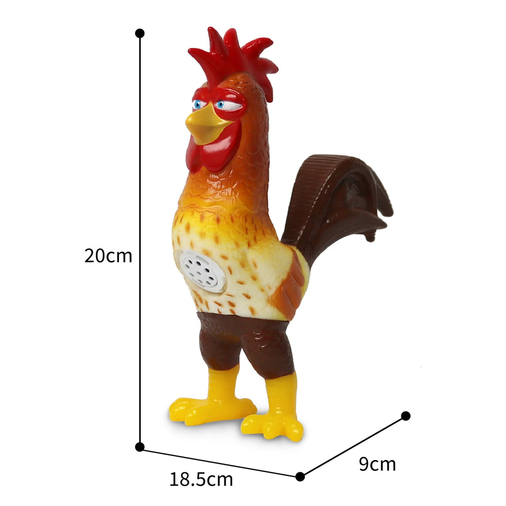 Bartolito chicken toy with a height of 20cm and width of 9cm displayed alongside dimensions.