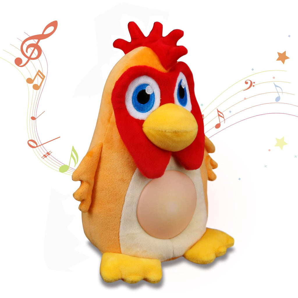 Musical stuffed animal of La Granja de Zenon Bartolito Rooster with music notes.